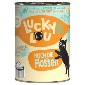 6x 400g Lucky Lou Lifestage Adult Poultry & Trout Wet kattenvoer