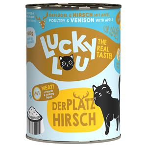 6x 400g Lucky Lou Lifestage Adult Poultry & Venison Wet kattenvoer