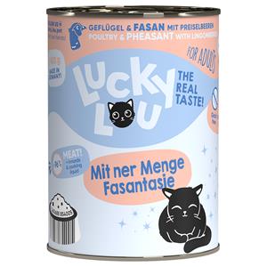 6x 400g Lucky Lou Lifestage Adult Gevogelte & Fazant Natte Kattenvoer