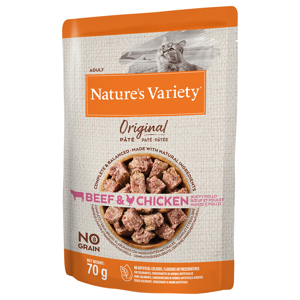 Nature’s Variety Nature's Variety Original Paté No Grain 12 x 70 g Kattenvoer - Rund en Kip 12 x 70 g