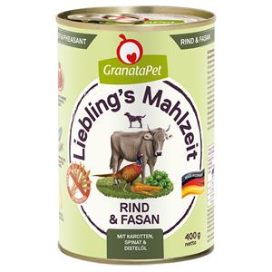 Granatapet Lievelingsmaaltijd  6 x 400 g Hondenvoer - Rund & Fazant