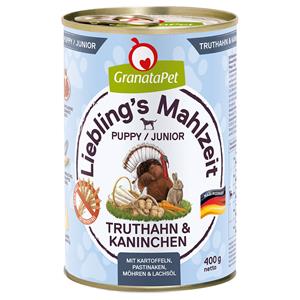 Granatapet Lievelingsmaaltijd  6 x 400 g Hondenvoer - Junior Kalkoen & Konijn