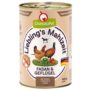 Granatapet Lievelingsmaaltijd  6 x 400 g Hondenvoer - Fazant & Gevogelte