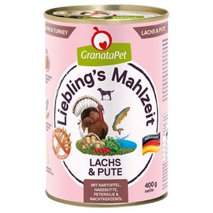 Granatapet Lievelingsmaaltijd  6 x 400 g Hondenvoer - Zalm & Kalkoen