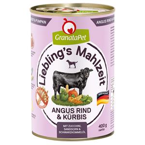 Granatapet Lievelingsmaaltijd  6 x 400 g Hondenvoer - Angus Rund & Pompoen