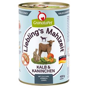 Granatapet Lievelingsmaaltijd  6 x 400 g Hondenvoer - Kalf & Konijn