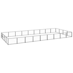 VIDAXL Hundezwinger Schwarz 36 M² Stahl