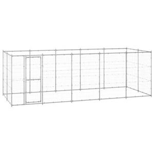 VidaXL Hondenkennel 12,1 mÂ² gegalvaniseerd staal