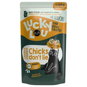 48x 125g Lucky Lou Senior Gevogelte kattenvoer nat