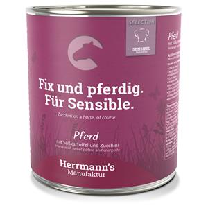 Herrmann's Sensitive hond Paard met zoete aardappel 800 gr. - per 6 stuks
