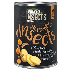 Greenwoods Insects Insecten met Aardappel en Wortel Hondenvoer 12 x 375 g