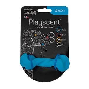 jackandvanilla Hondenspeelgoed rubber kauwbot gedraaid 11 cm bacon
