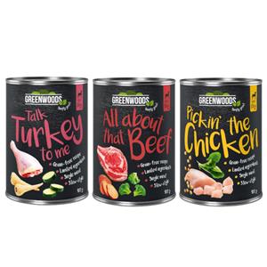 6x400g Mix: 3 soorten Greenwoods Hondenvoer