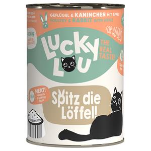 6x 400g Lucky Lou Lifestage Adult Gevogelte & Konijn Natte kattenvoer