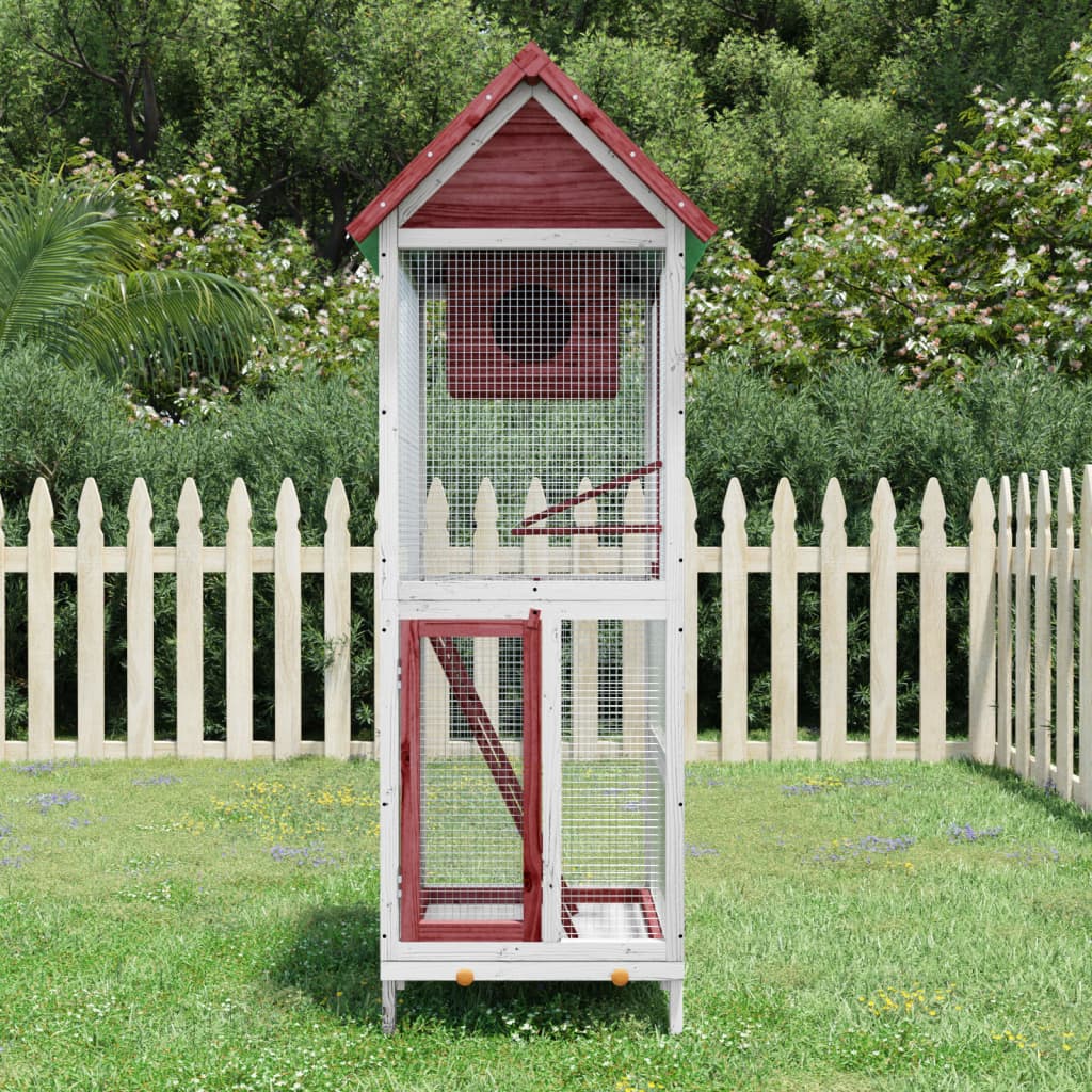 VidaXL Volière 60x58,5x160 cm massief grenenhout mokkakleurig