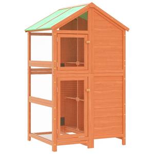 VidaXL Volière 97x81x152 cm massief grenenhout bruin