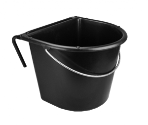 H.A.C. Voerbak 15 liter met hengsel en ophanghaken Zwart