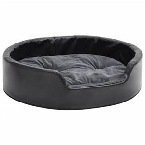 VIDAXL Hundebett Schwarz-dunkelgrau 69x59x19 Cm Plüsch Und Kunstleder