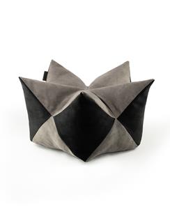Lionto Hundebett - Kronenkissen grau/ schwarz M