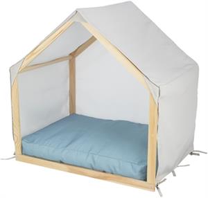 vandermeer TRIXIE HONDENMAND TENT LIAS HOUT ZAND / BLAUW 88X61X89 CM