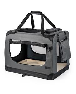 Lionto Hundetransportbox - faltbar - grau S