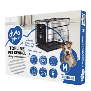 Duvo+ Topline draadkooi schuif- & vouwdeur Zwart L
