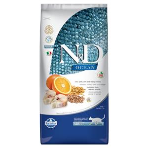 N&D Ocean Cat Farmina N&D Ocean Kabeljauw, Spelt, Haver en Sinaasappel Adult Kattenvoer  - 5 kg