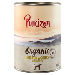 6x400g Organic Kip en gans met pompoen Adult Purizon Hondenvoer