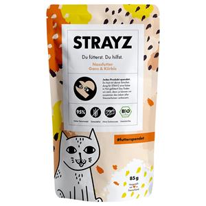 STRAYZ 6x 85g  Bio Pouch Gans & Pompoen Nat Kattenvoer