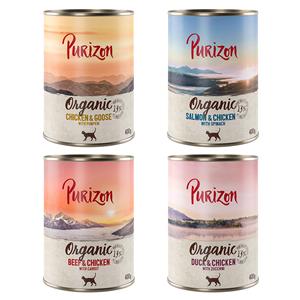 Purizon Organic 6 x 400 g - Gemengd pakket: 4 Soorten