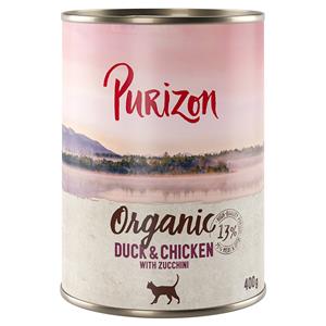 Purizon Organic 6 x 400 g - Eend en kip met courgette