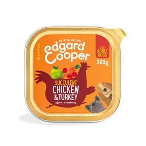 18x Edgard&Cooper Kuipje Vers Vlees Hondenvoer Kip - Kalkoen 300 gr