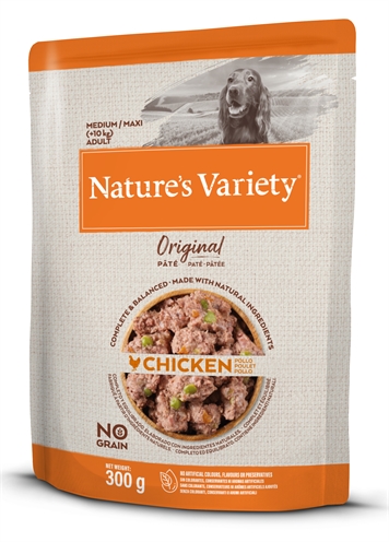 NATURES VARIETY original adult medium / maxi pouch chicken no grain (300 GR)