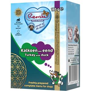 24x Renske Vers Tetra Hondenvoer Nat Kalkoen met Eend 185 gr