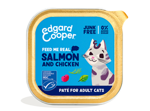 16x Edgard&Cooper Kattenvoer Adult Pate Zalm - Kip 85 gr