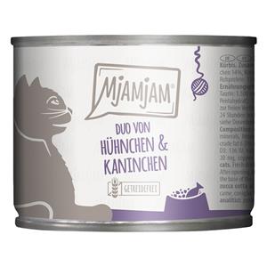 6x 200g MjAMjAM Duo Sappige Kip & Konijn op Gestoomde Pompoen Natte Kattenvoer