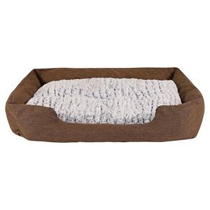 Lionto Hundebett mit Wendekissen meliert L