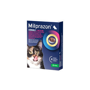 Milprazon Chewable 16 mg / 40 mg grote kat 8 tabletten