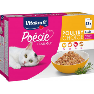 Vitakraft Poésie Classique Poultry Choice in Gelee Nassfutter Katze (12 x 85 g) 1 Packung (12 x 85 g)