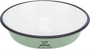 Trixie Bowl flat enamel/stainless steel 0.2 l/ø 12 cm. green