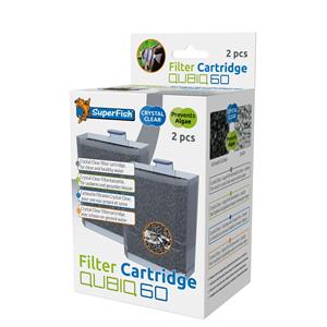 Superfish Qubiq 60 Cartridge 2x - Waterzuiveringscartridges, Heldere Vijver, Maandelijkse Vervanging
