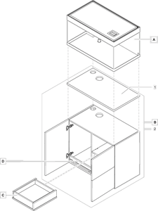 Oase Highline Optiwhite 200 Aquarium - Aquaria - 90x50x49 cm 200 l Transparant Wit 90x50x49