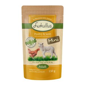 Lukullus Natuurkost Adult Mini Graanvrij 6 x 150 g Hondenvoer - Gevogelte & Lam