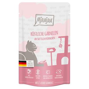 Voordeelpakket 24x125g MjAMjAM Quetschie Heerlijke garnalen met sappige kip Nat Kattenvoer