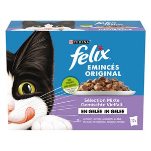 12x 85g Felix Zakjes in Gelei Gemengd Selectie Nat Kattenvoer