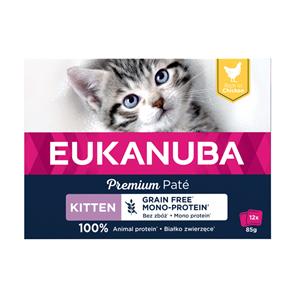 12x85g Eukanuba Kitten Graanvrij Kippenvoer Nat