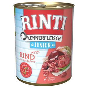 Rinti "Kennerfleisch" Junior Hondenvoer - 6 x 800 g Rund