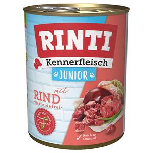 6x800g Kennerfleisch Junior Rund RINTI Hondenvoer