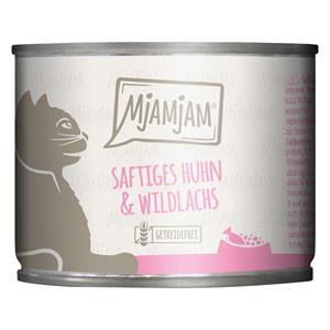 6x 200g MjAMjAM Sappige kip en wilde zalm nat kattenvoer