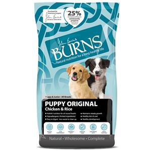 2x12kg Puppy/Junior Original Kip & Rijst Burns Hondenvoer